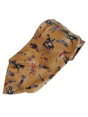 Alain Silk Tie Sports Golf Tennis Jockey Horse Race Mens Necktie Business Career